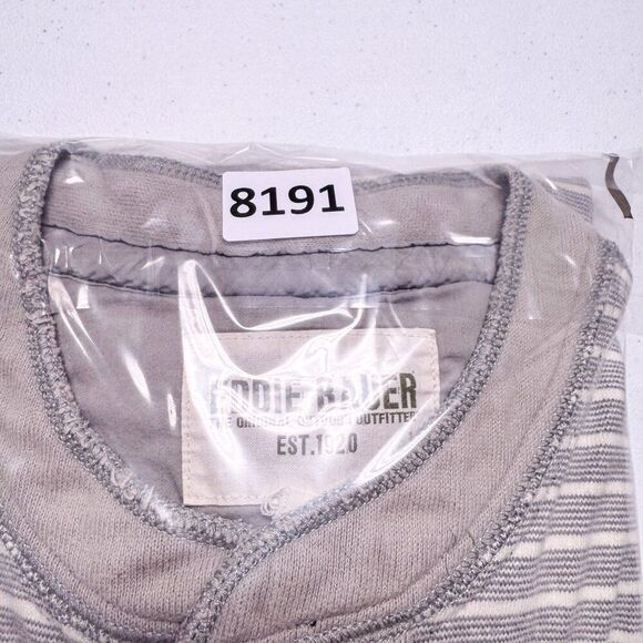 Eddie Bauer Shirt Mens XL Gray Stripe Henley Thermal Outdoor Hiking Camping Hunt - Picture 12 of 12